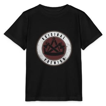 Zimmermann Symbol Guild Coat of Arms Motif for Carpenter - Stanley/Stella MINI CREATOR Kids’ T-Shirt - black - Front - Mikhail (115cm)