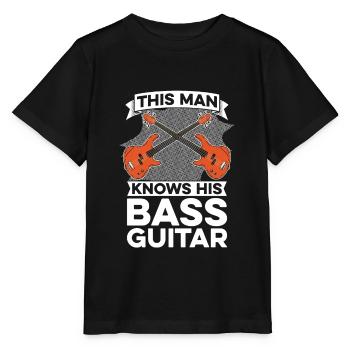 Basse Guitare Basse Guitare Basse Bassiste - T-shirt bio MINI CREATOR Stanley/Stella Enfant - noir - Devant - Mikhail (115cm)