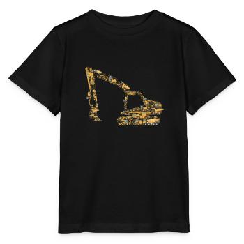 Camions de construction d’excavatrices - Construction - T-shirt bio MINI CREATOR Stanley/Stella Enfant - noir - Devant - Mikhail (115cm)