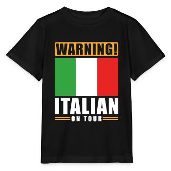 Avertissement Italien en tournée - T-shirt bio MINI CREATOR Stanley/Stella Enfant - noir - Devant - Mikhail (115cm)