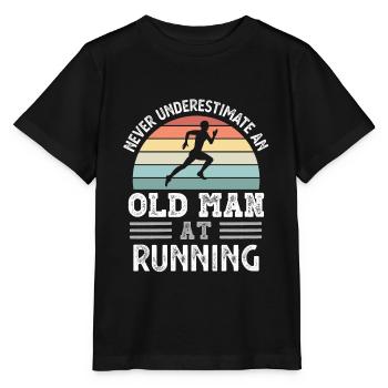 Alter Mann beim Laufen Vatertag lustiges Geschenk - Stanley/Stella Kinder T-Shirt MINI CREATOR  - Schwarz - Vorne - Mikhail (115cm)