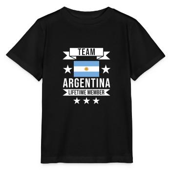 Argentinien Flagge Südamerika Lateinamerika Land - Stanley/Stella Kinder T-Shirt MINI CREATOR  - Schwarz - Vorne - Mikhail (115cm)