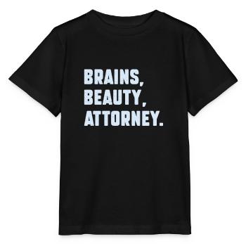 Brains Beauty Future Attorney For A Law Student - T-shirt bio MINI CREATOR Stanley/Stella Enfant - noir - Devant - Mikhail (115cm)