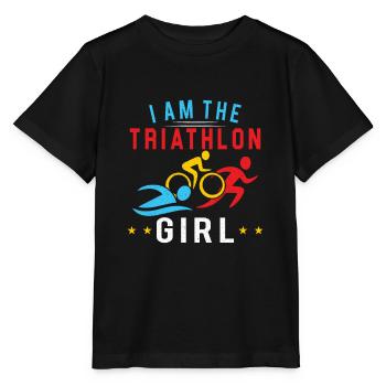 Triathlon Swim Bike Run Triathlete Sport Gift - Stanley/Stella MINI CREATOR Kids’ T-Shirt - black - Front - Mikhail (115cm)