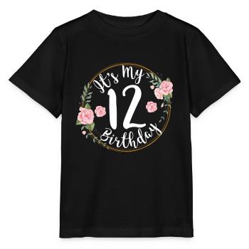 Es ist mein 12. Geburtstag Tween 12 Jahre alt für Mädchen - Stanley/Stella Kinder T-Shirt MINI CREATOR  - Schwarz - Vorne - Mikhail (115cm)