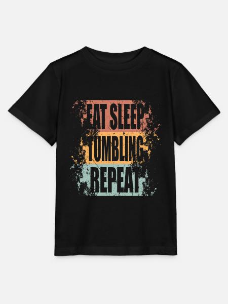Tumbling Eat Sleep Repeat - Stanley/Stella Kinder T-Shirt MINI CREATOR - Schwarz