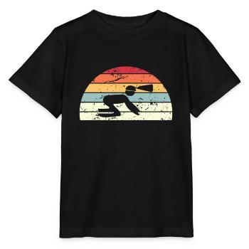 Rétro Spéléologie Coucher de Soleil Vintage Caver Sunrise - T-shirt bio MINI CREATOR Stanley/Stella Enfant - noir - Devant - Mikhail (115cm)