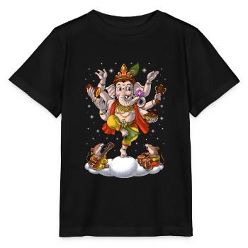 Hindouisme Éléphant Dieu Ganesha - T-shirt bio MINI CREATOR Stanley/Stella Enfant - noir - Devant - Mikhail (115cm)