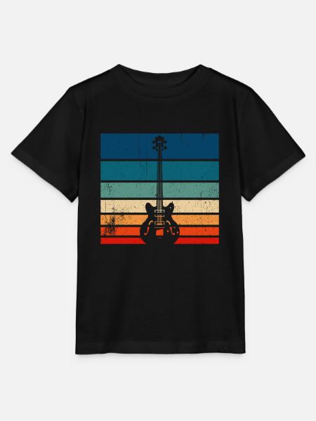 Retro Bass Guitar Vintage Bass Guitar - Stanley/Stella MINI CREATOR Kids’ T-Shirt - black