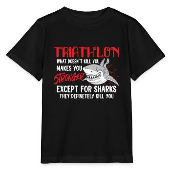 Triathlon Swim Bike Run Triathlete Sport Sharks - Stanley/Stella MINI CREATOR Kids’ T-Shirt - black - Front - Mikhail (115cm)