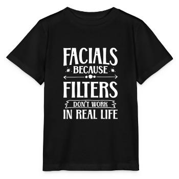 Gesichtsbehandlungen, weil Filter im wirklichen Leben nicht funktionieren - - Stanley/Stella Kinder T-Shirt MINI CREATOR  - Schwarz - Vorne - Mikhail (115cm)