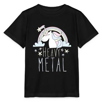 Licorne Heavy Metal - T-shirt bio MINI CREATOR Stanley/Stella Enfant - noir - Devant - Mikhail (115cm)