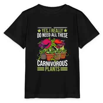 Carnivorous plants Venus flytrap - Stanley/Stella MINI CREATOR Kids’ T-Shirt - black - Front - Mikhail (115cm)