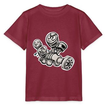 Working Engine Pistons Car Mechanic - Stanley/Stella MINI CREATOR Kids’ T-Shirt - burgundy - Front - Kain (125cm)