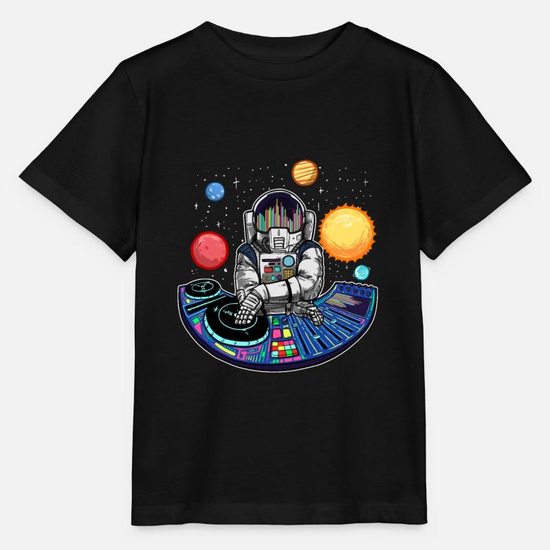 Techno Music Astronaut DJ Electro Music Beat - T-shirt bio MINI CREATOR Stanley/Stella Enfant - noir
