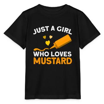 Une fille aime le cadeau à la moutarde - T-shirt bio MINI CREATOR Stanley/Stella Enfant - noir - Devant - Mikhail (115cm)