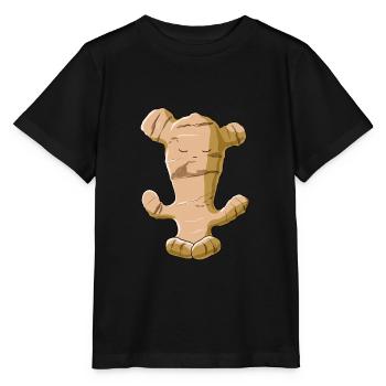 Drôle de Yoga Racine de Gingembre Méditation Gingembre - T-shirt bio MINI CREATOR Stanley/Stella Enfant - noir - Devant - Mikhail (115cm)