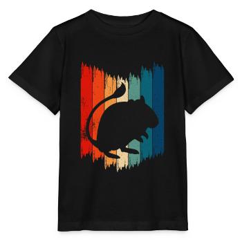 Gerbilles Vintage Gerbille Rétro - T-shirt bio MINI CREATOR Stanley/Stella Enfant - noir - Devant - Mikhail (115cm)