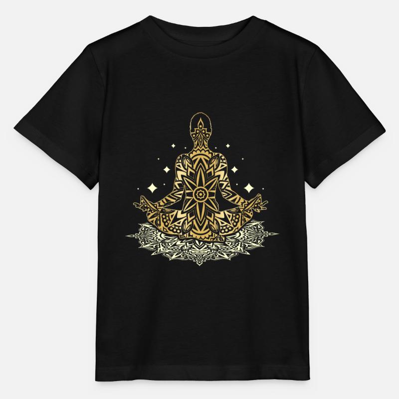 Mandala lotus Méditation - T-shirt bio MINI CREATOR Stanley/Stella Enfant - noir