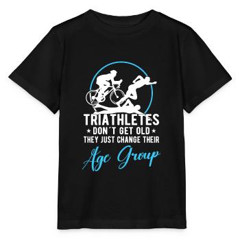 Triathlon Swim Bike Run Triathlete Sport Gift - Stanley/Stella MINI CREATOR Kids’ T-Shirt - black - Front - Mikhail (115cm)