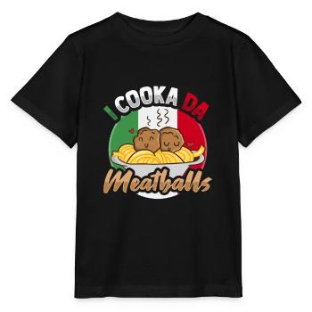 Italienische Frikadelle Italienische Küche - Stanley/Stella Kinder T-Shirt MINI CREATOR  - Schwarz - Vorne - Mikhail (115cm)