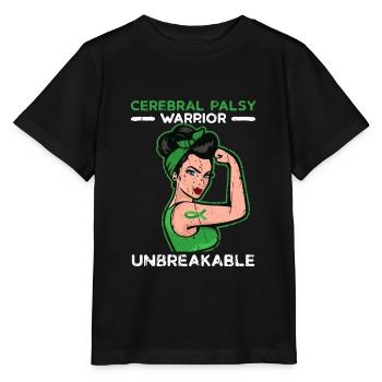 Cerebral Palsy Warrior Unbreakable - Cerebral - Stanley/Stella MINI CREATOR Kids’ T-Shirt - black - Front - Mikhail (115cm)