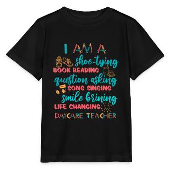 Enseignante de maternelle Assistante maternelle Éducatrice - T-shirt bio MINI CREATOR Stanley/Stella Enfant - noir - Devant - Mikhail (115cm)