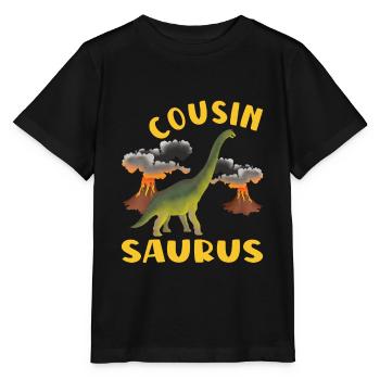 Cousin Saurus Wird Ein Cousin Dinosaurier - Stanley/Stella Kinder T-Shirt MINI CREATOR  - Schwarz - Vorne - Mikhail (115cm)