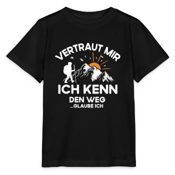 Wandern Vertrau mir ich kenne den Weg - Stanley/Stella Kinder T-Shirt MINI CREATOR  - Schwarz - Vorne - Mikhail (115cm)