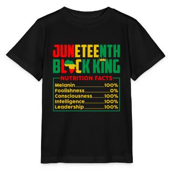Juneteenth Black King Melanin 100% Afrocentric - Stanley/Stella Kinder T-Shirt MINI CREATOR  - Schwarz - Vorne - Mikhail (115cm)