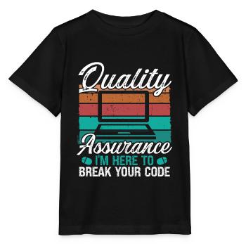 Test du code d’assurance qualité Ingénierie de l’assurance qualité - T-shirt bio MINI CREATOR Stanley/Stella Enfant - noir - Devant - Mikhail (115cm)
