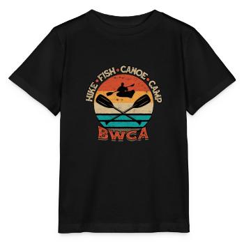 Hike Fish Canoe Camp BWCA - River Canoeing - Stanley/Stella MINI CREATOR Kids’ T-Shirt - black - Front - Mikhail (115cm)