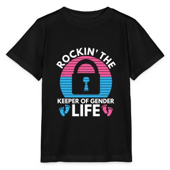 Gender Reveal Design für eine Gender-Hüterin - Stanley/Stella Kinder T-Shirt MINI CREATOR  - Schwarz - Vorne - Mikhail (115cm)