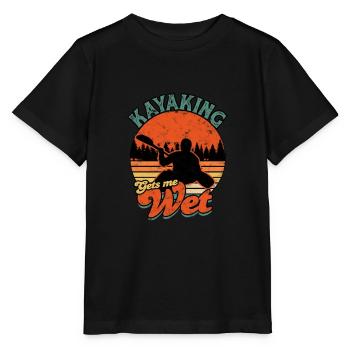 Kayaking Gets Me Wet Kayaker Boating - River - Stanley/Stella MINI CREATOR Kids’ T-Shirt - black - Front - Mikhail (115cm)
