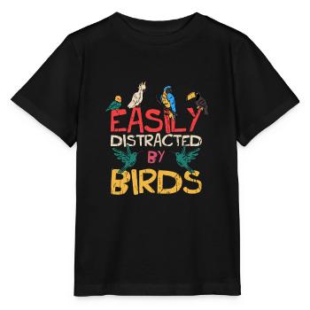 Easily Distracted By Birds Funny Bird - Cockatiel - Stanley/Stella MINI CREATOR Kids’ T-Shirt - black - Front - Mikhail (115cm)