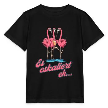 Es eskaliert eh… - Stanley/Stella Kinder T-Shirt MINI CREATOR  - Schwarz - Vorne - Mikhail (115cm)