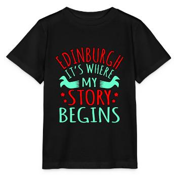 Edinburgh Story geschenk - Stanley/Stella Kinder T-Shirt MINI CREATOR  - Schwarz - Vorne - Mikhail (115cm)
