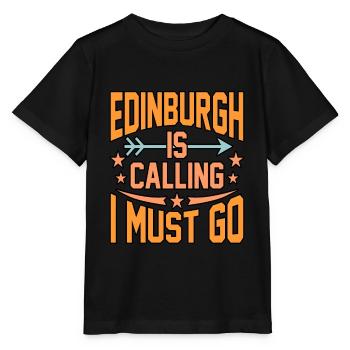 Edinburgh Reisegeschenk - Stanley/Stella Kinder T-Shirt MINI CREATOR  - Schwarz - Vorne - Mikhail (115cm)