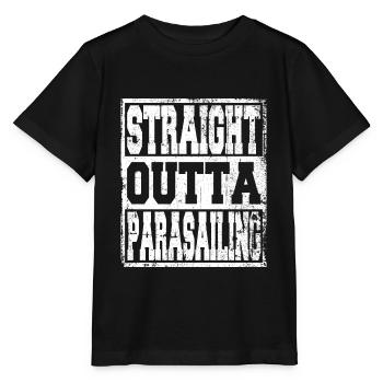 Parachute ascensionnel en disant drôle - T-shirt bio MINI CREATOR Stanley/Stella Enfant - noir - Devant - Mikhail (115cm)