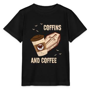 Cercueils et café Cercueil Halloween Café - T-shirt bio MINI CREATOR Stanley/Stella Enfant - noir - Devant - Mikhail (115cm)