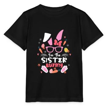Im The Sister Rabbit Easter Rabbit Ear Sunglass - Stanley/Stella Kinder T-Shirt MINI CREATOR  - Schwarz - Vorne - Mikhail (115cm)