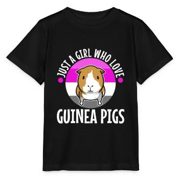 Just A Girl Who Love Guinea Pigs - Stanley/Stella Kinder T-Shirt MINI CREATOR  - Schwarz - Vorne - Mikhail (115cm)