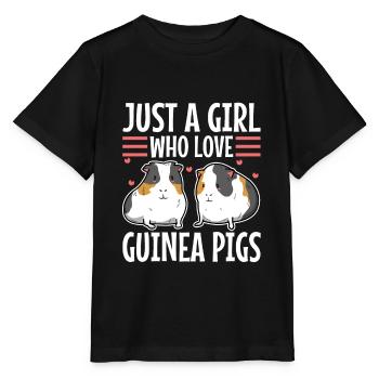 Just A Girl Who Love Guinea Pigs - Stanley/Stella Kinder T-Shirt MINI CREATOR  - Schwarz - Vorne - Mikhail (115cm)