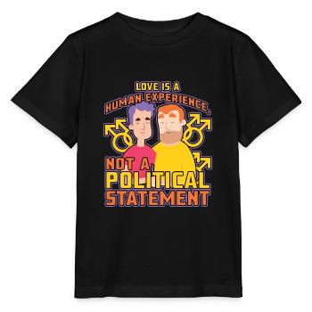 L’amour n’est pas une déclaration politique Gay Pride - T-shirt bio MINI CREATOR Stanley/Stella Enfant - noir - Devant - Mikhail (115cm)