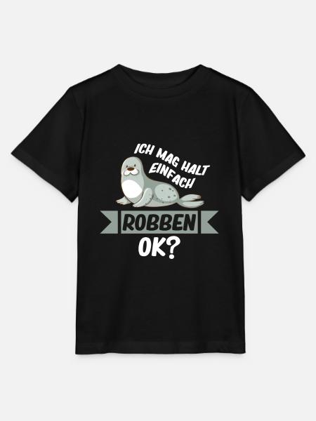 Robbe - Ich mag halt einfach Robben Ok? - Stanley/Stella Kinder T-Shirt MINI CREATOR - Schwarz
