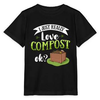 Kompostierung Kompost Wurm Abfall - Stanley/Stella Kinder T-Shirt MINI CREATOR  - Schwarz - Vorne - Mikhail (115cm)