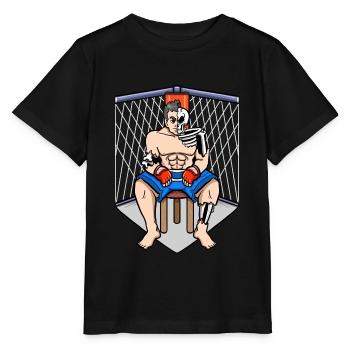 Combattant d’arts martiaux Combattant assis Demi-squelette - T-shirt bio MINI CREATOR Stanley/Stella Enfant - noir - Devant - Mikhail (115cm)