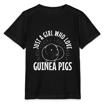 Just A Girl Who Love Guinea Pigs - Stanley/Stella Kinder T-Shirt MINI CREATOR  - Schwarz - Vorne - Mikhail (115cm)