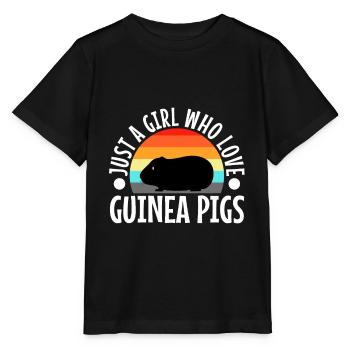 Just A Girl Who Love Guinea Pigs - Stanley/Stella Kinder T-Shirt MINI CREATOR  - Schwarz - Vorne - Mikhail (115cm)