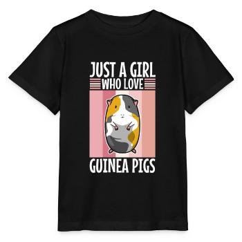 Just A Girl Who Love Guinea Pigs - Stanley/Stella Kinder T-Shirt MINI CREATOR  - Schwarz - Vorne - Mikhail (115cm)